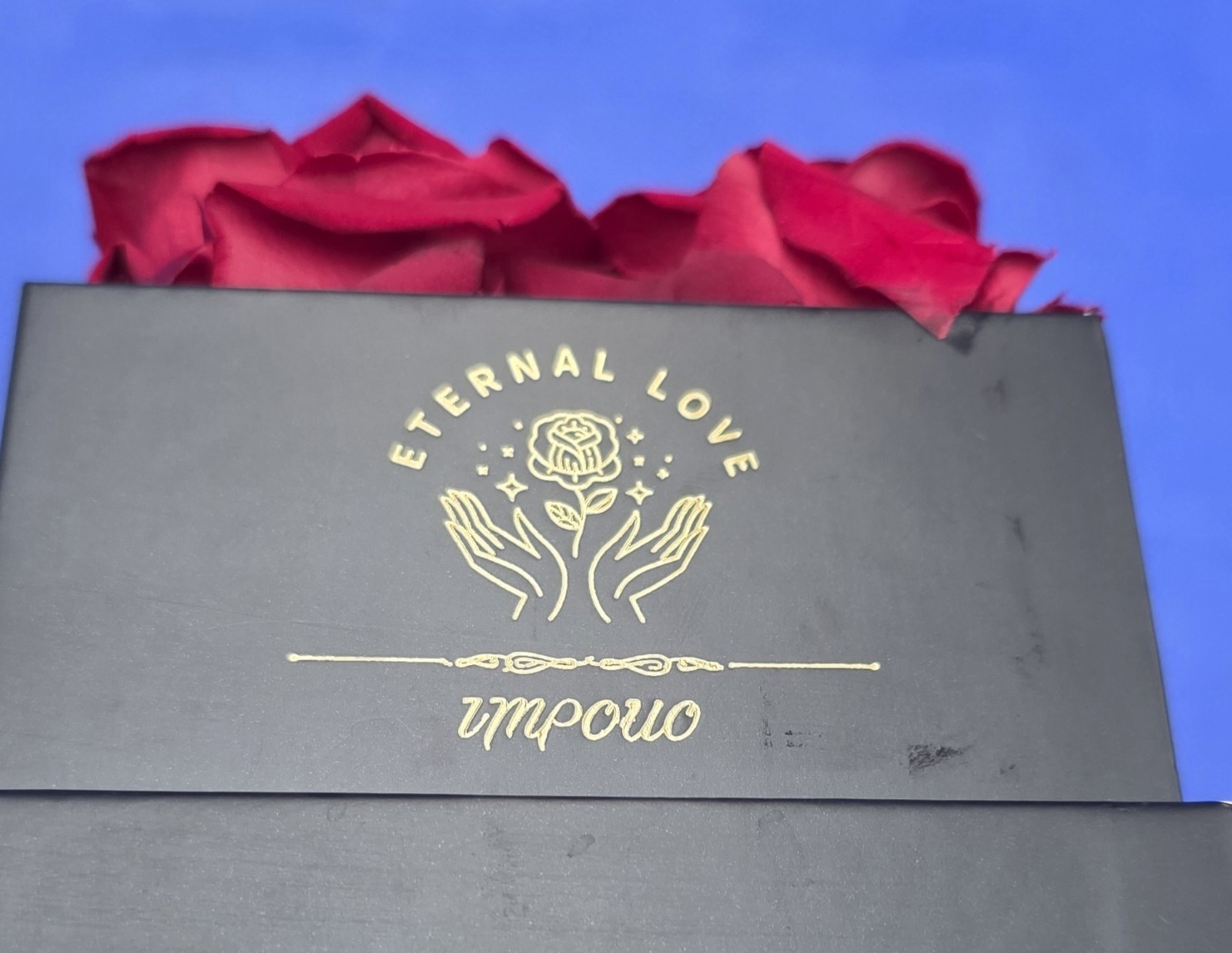 Impouo Preserved Roses Girlfriend, Wife, 4 Red Roses in a Box, Forever Love