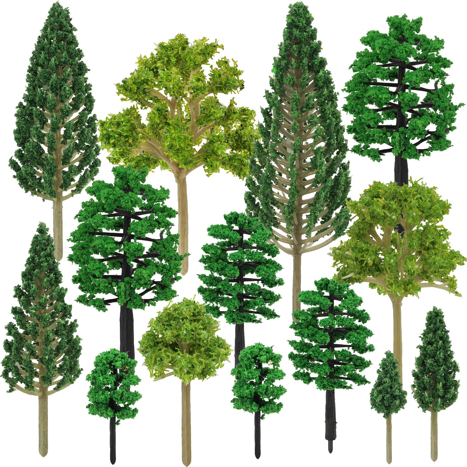 14pcs Mixed Model Trees for Diorama Crafts