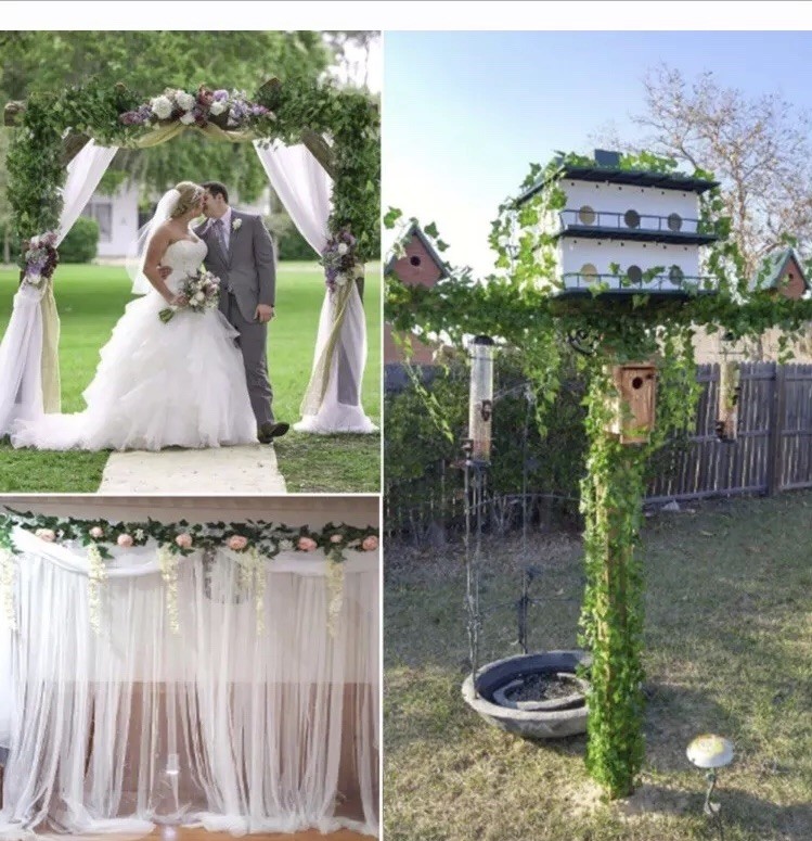5 Pc Artificial Hanging Plant 80 Ft Silk Ivy Vine Garland Garden Decor Wedding