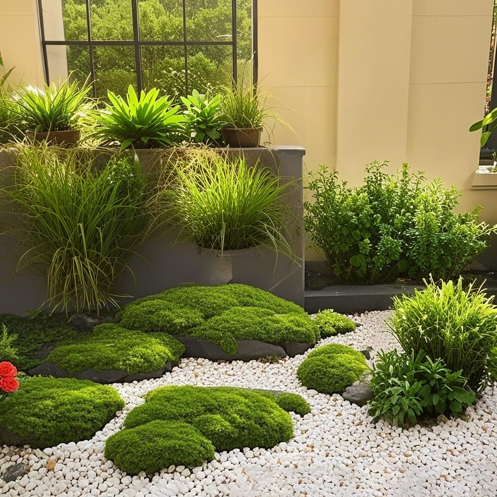 Fake Green Moss for Decorating, Artificial Moss for Aquarium Model Crafts Tab…