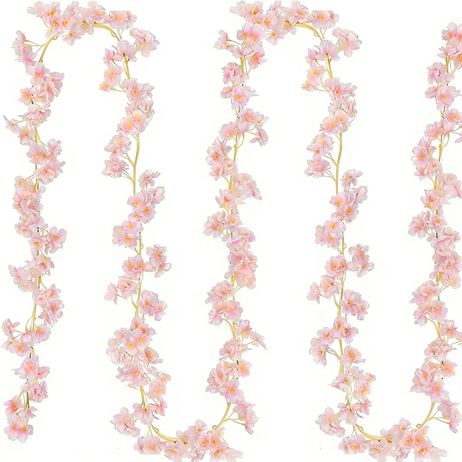 Artificial Cherry Blossom Garland 2 Pack Pink Flowers for Wedding Home Decor