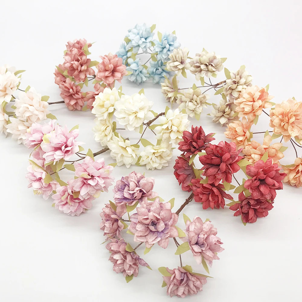 Artificial Flower Silk Peony Home Christmas Handmade Decorative Flower Wall Garl