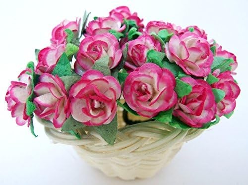 Assorted 100 Tiny Pink Rose Mulberry Flower Artificial Craft Scrapbook Valent…