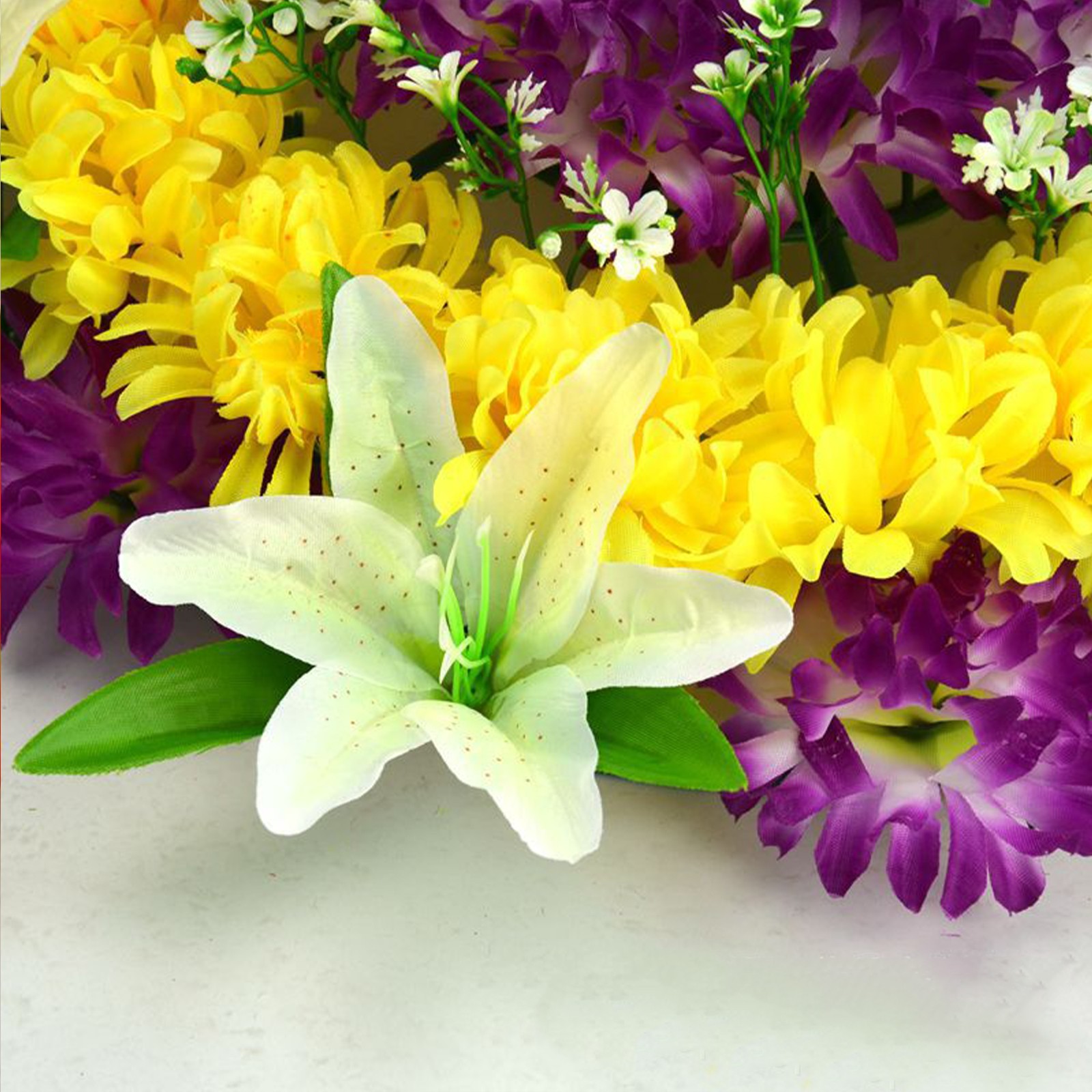 Cemetery Wreath Artificial Memorial Wreath Plastic Loop Silk Cloth Flower For Gr