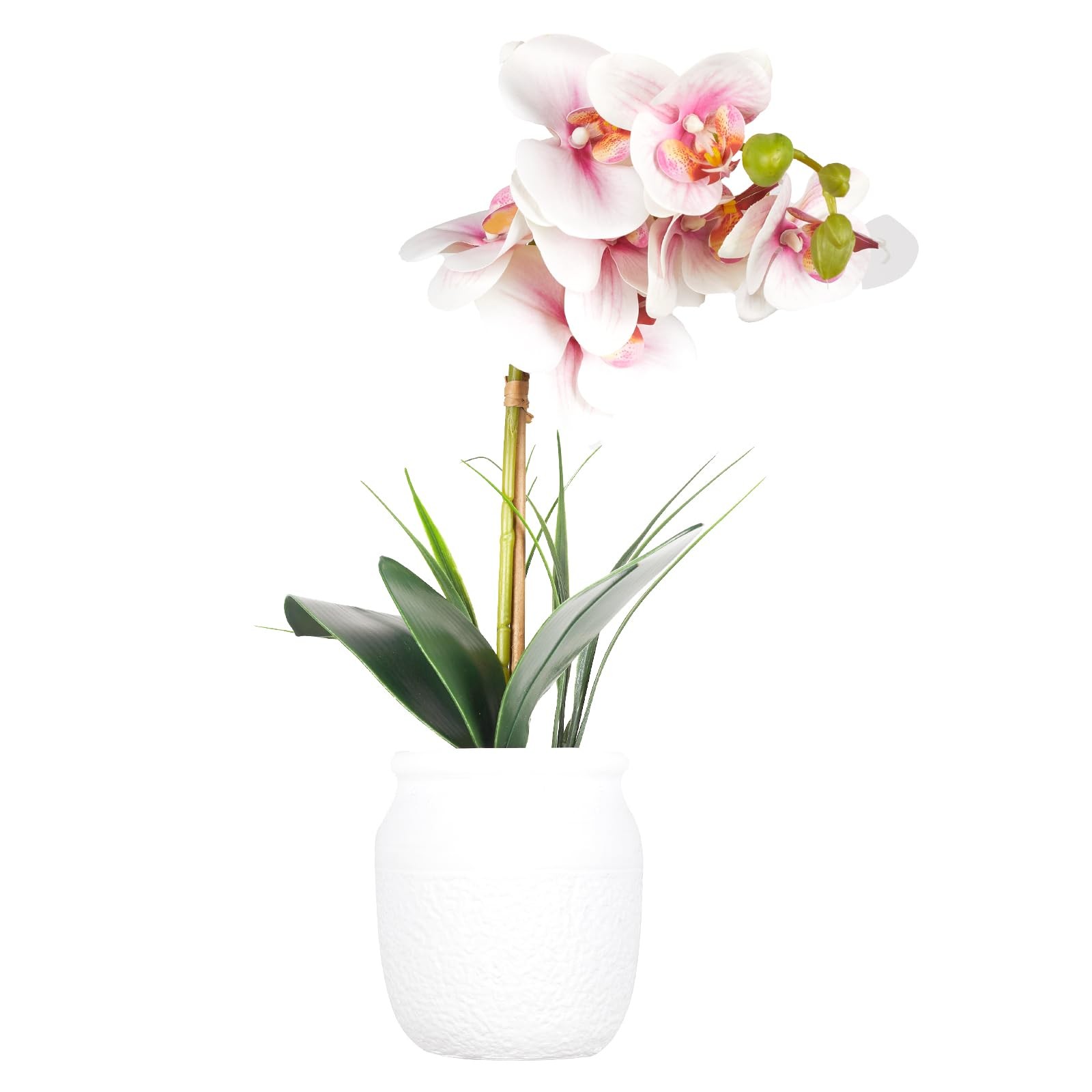 DAMSICO Artificial Orchid Flower Plant, 18.11” Real Touch Faux Orchid Pot Pi…
