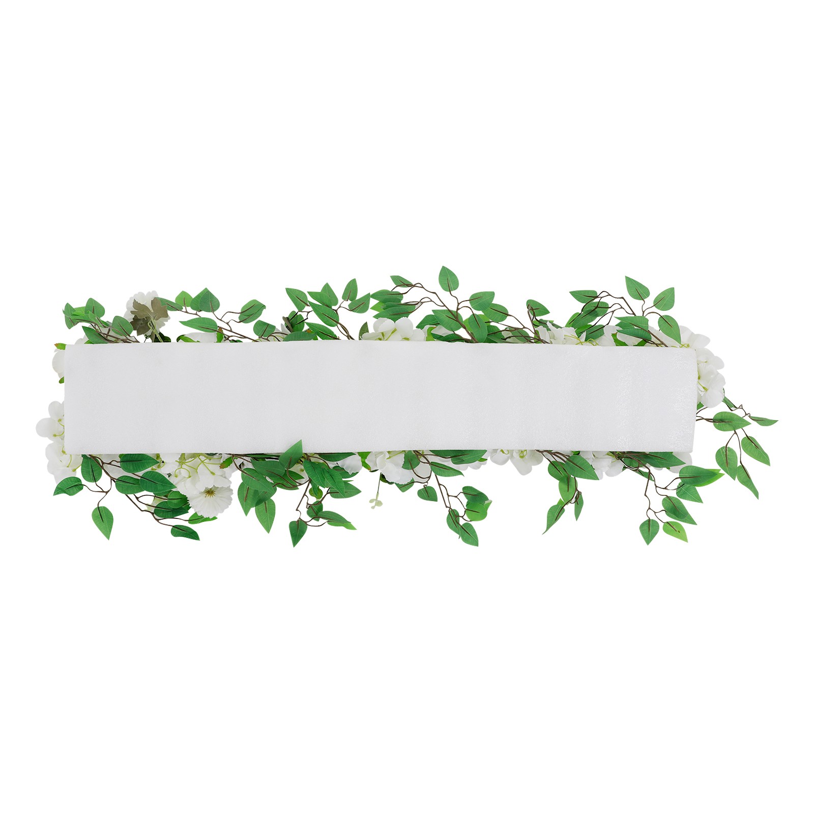 39×11″ Artificial White Flower Wedding Party Outdoor Decor Artificial Flower Row