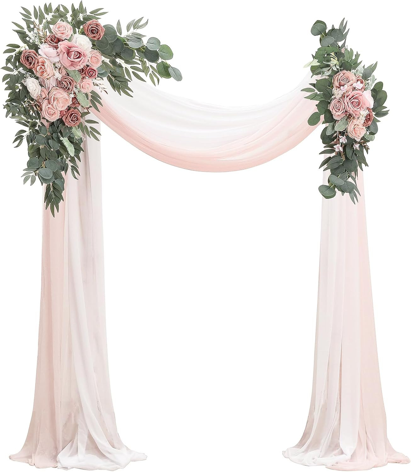Artificial Flower Arch Drapes Kit Wedding Backdrop Decoration Blush Rose Swag