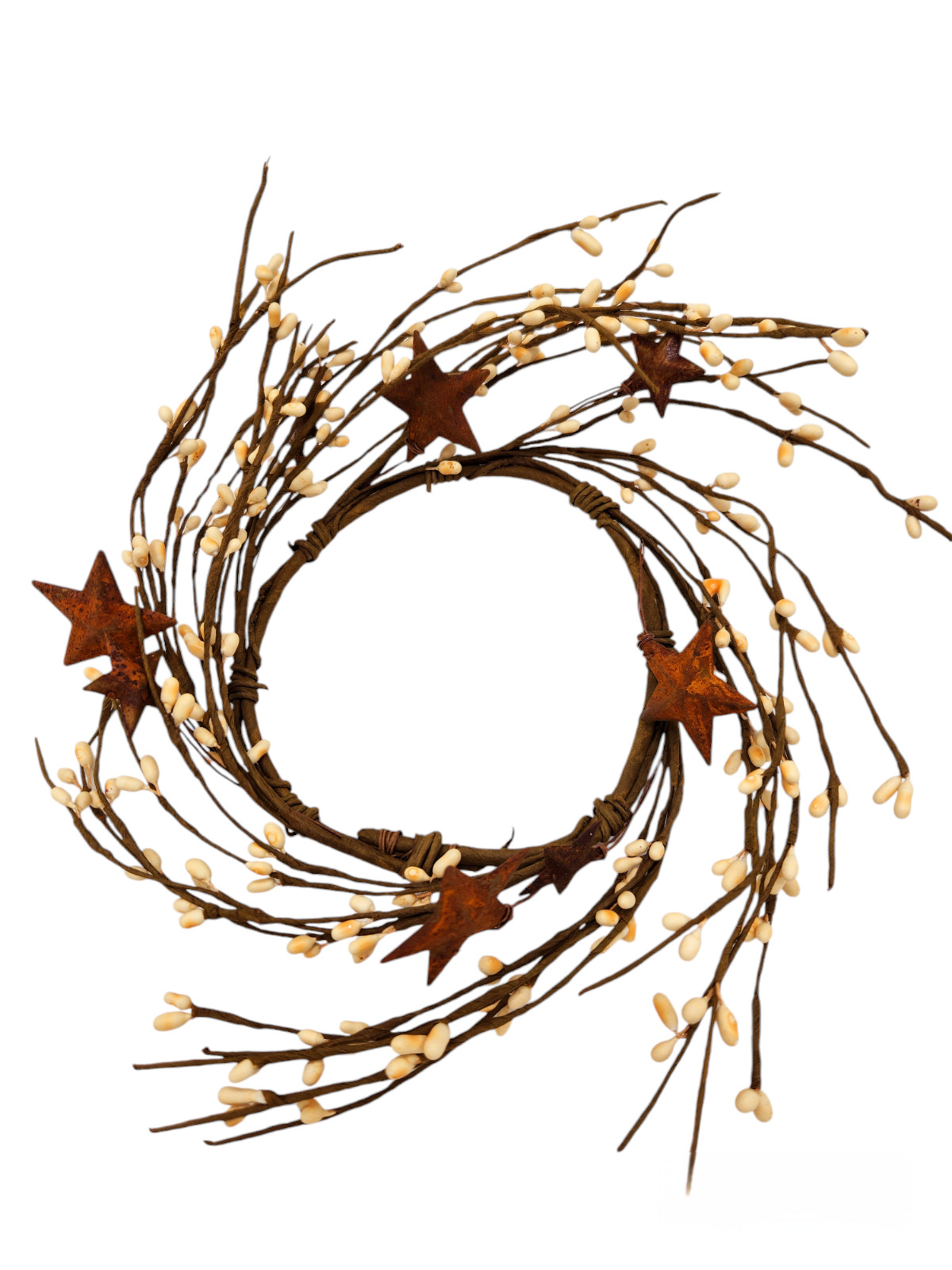 Cream Pip Berry 4″ Candle Ring Artificial Berries Spray Home Holiday Decor N302