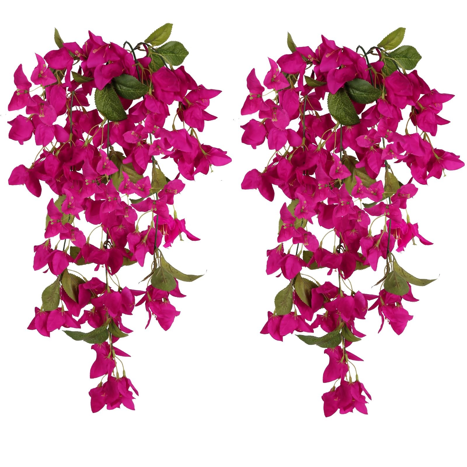 Artificial Hanging Flowers Bougainvillea, 2PCS UV Resistant Bougainvillea Sil…