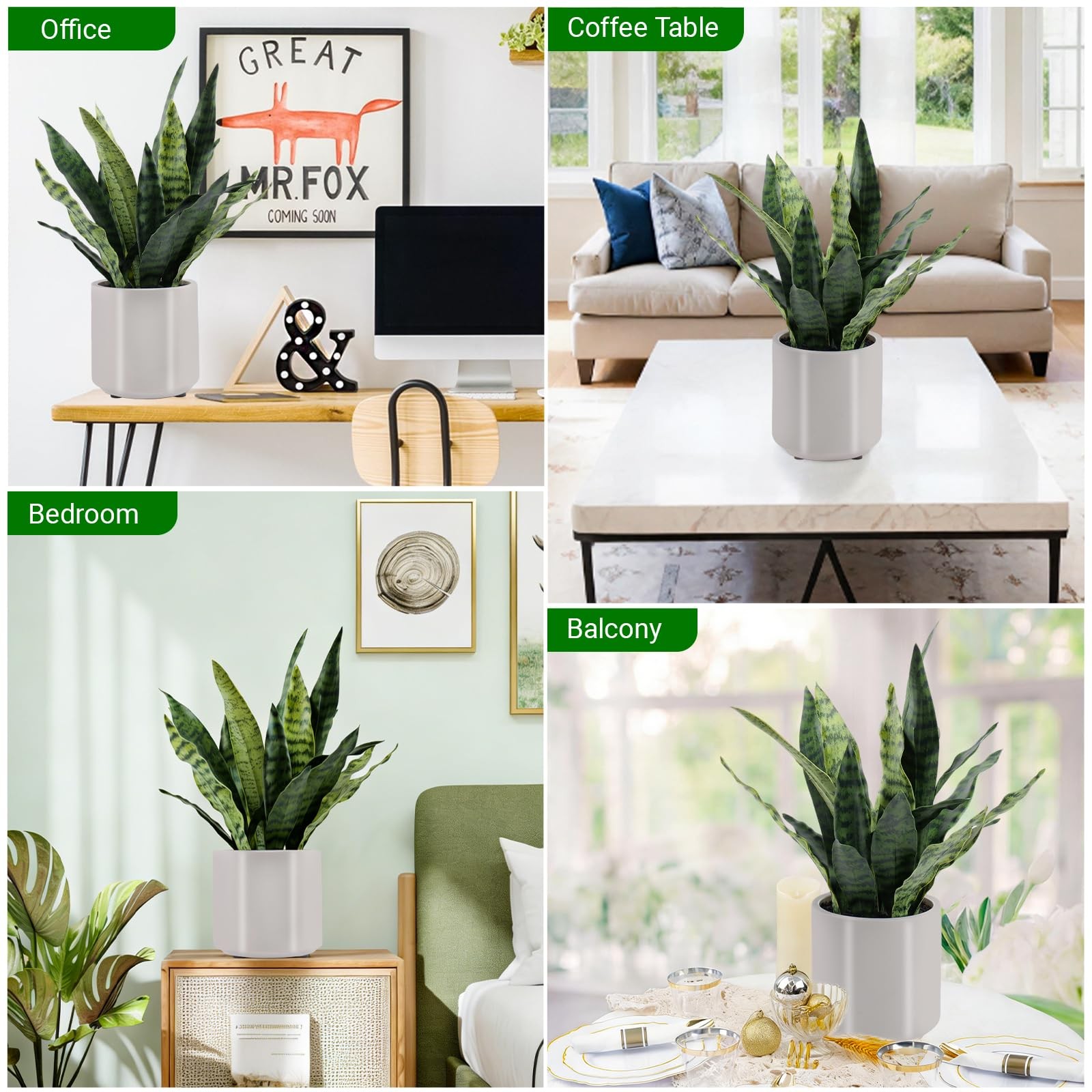 Fake Snake Plant 22″ Tall, Realistic Touch Leaves, Potted Artificial Plants I…