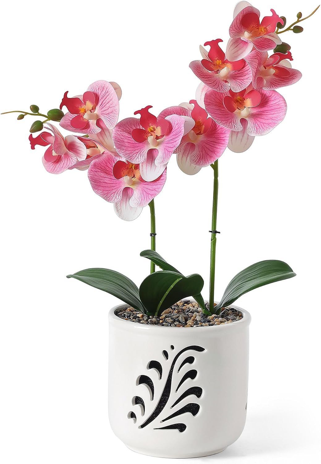 19.7″ Fake Orchid Plant in Ceramic Pot – Elegant Indoor Decor Centerpiece
