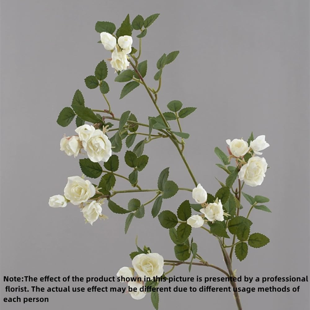 29″ White Artificial Roses – 6 Pcs Faux Flowers for Home & Office Décor