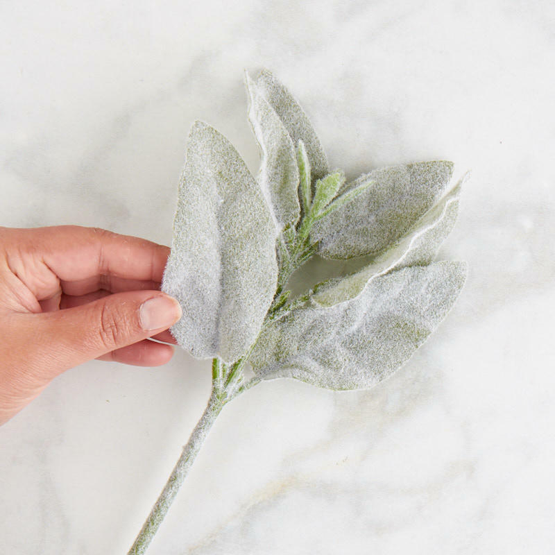 Factory Direct Craft Green Flocked Lamb’s Ear Stems for Indoor Decor