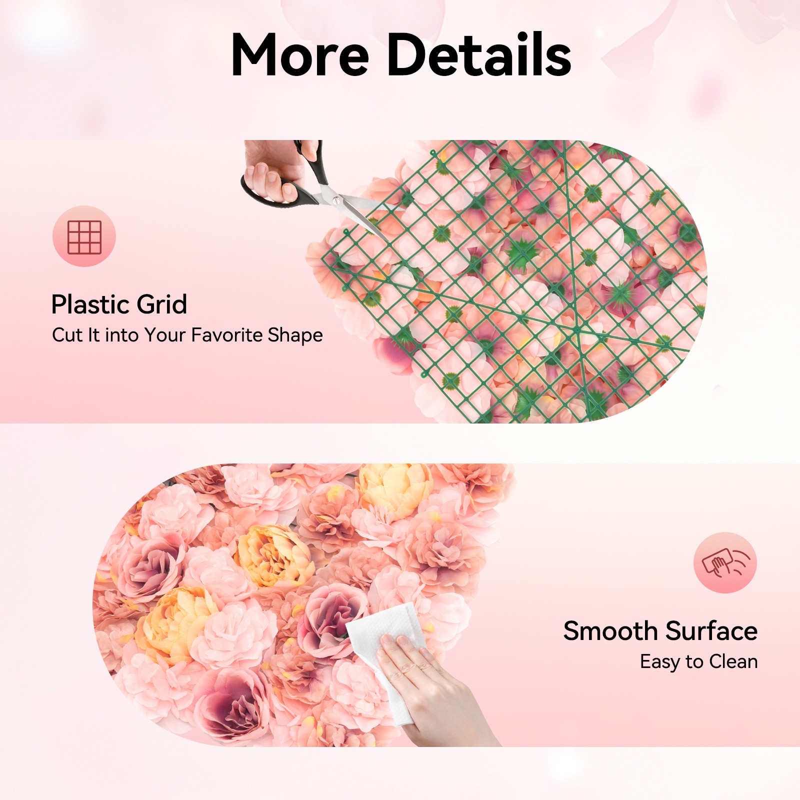 60x40cm Silk Rose Artificial Flower Wall Panel Wedding Party Backdrop Decoration