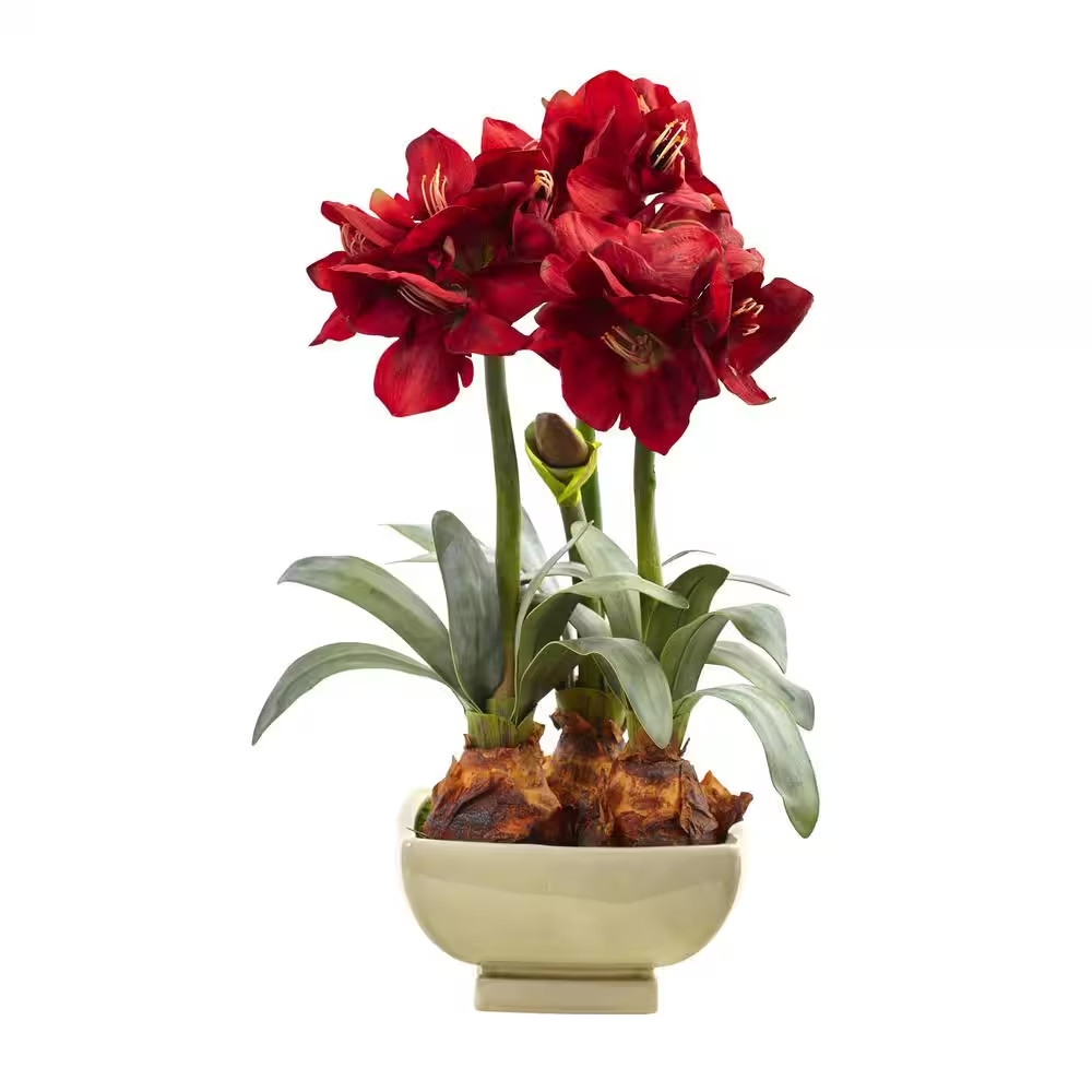 26 In. Artificial Amaryllis Arrangement with Vase