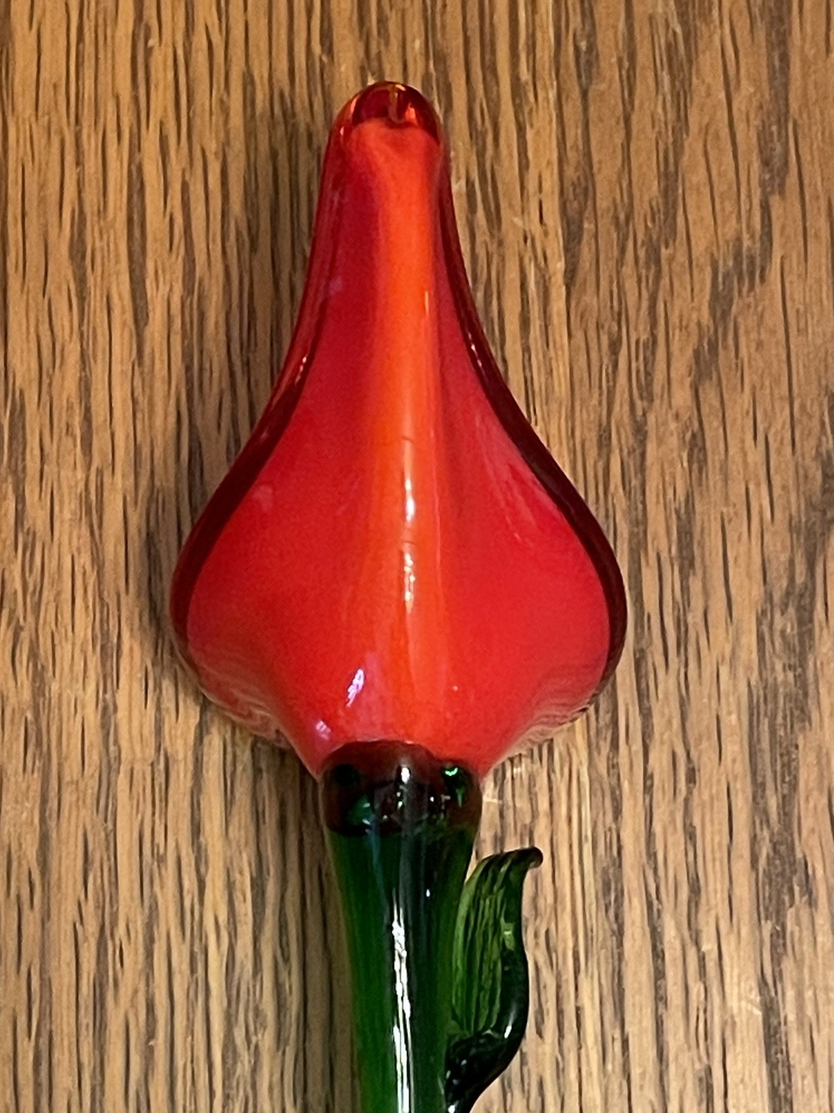 Vtg Murano Style Lot 4 Hand Blown Art Glass Long Stem Flower Bouquet 19″-20″