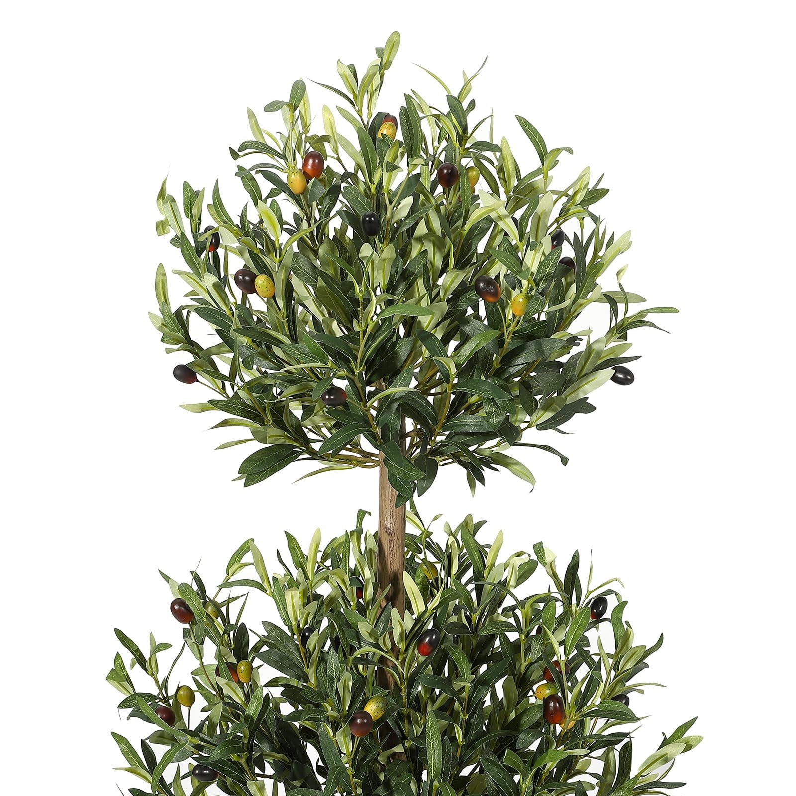 5FT Artificial Olive Tree, Triple Topiary Fake Plants