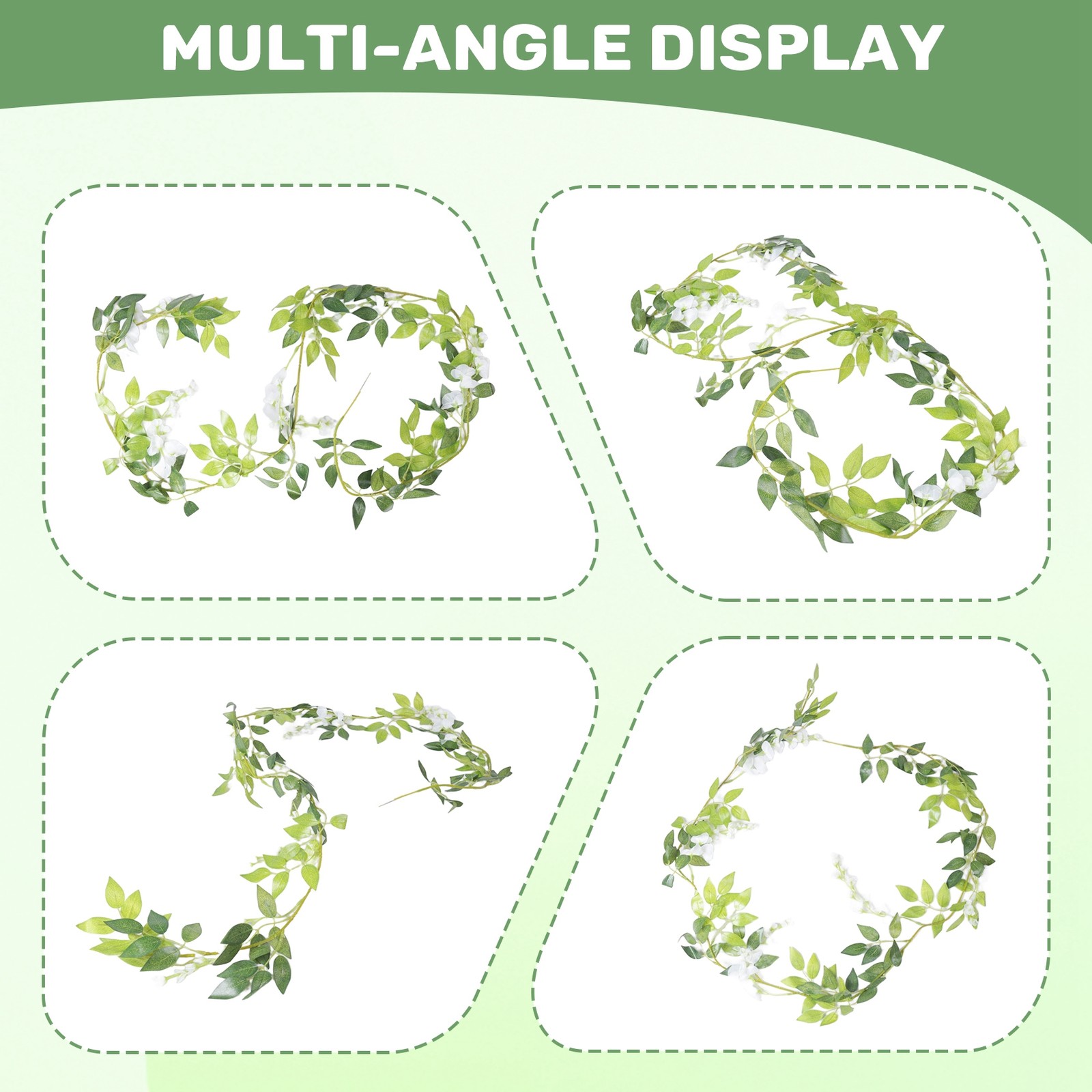 2Pcs 7Ft/Pcs Artificial Wisteria Vine, Flower Garland Wisteria Vine Rattan5954
