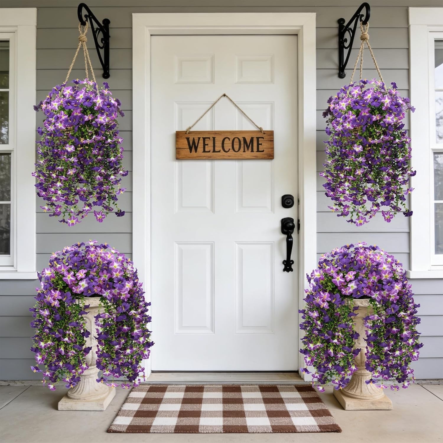 2 Pcs Lifelike Silk Hanging Flowers – Easy Arrange Outdoor & Indoor Decor