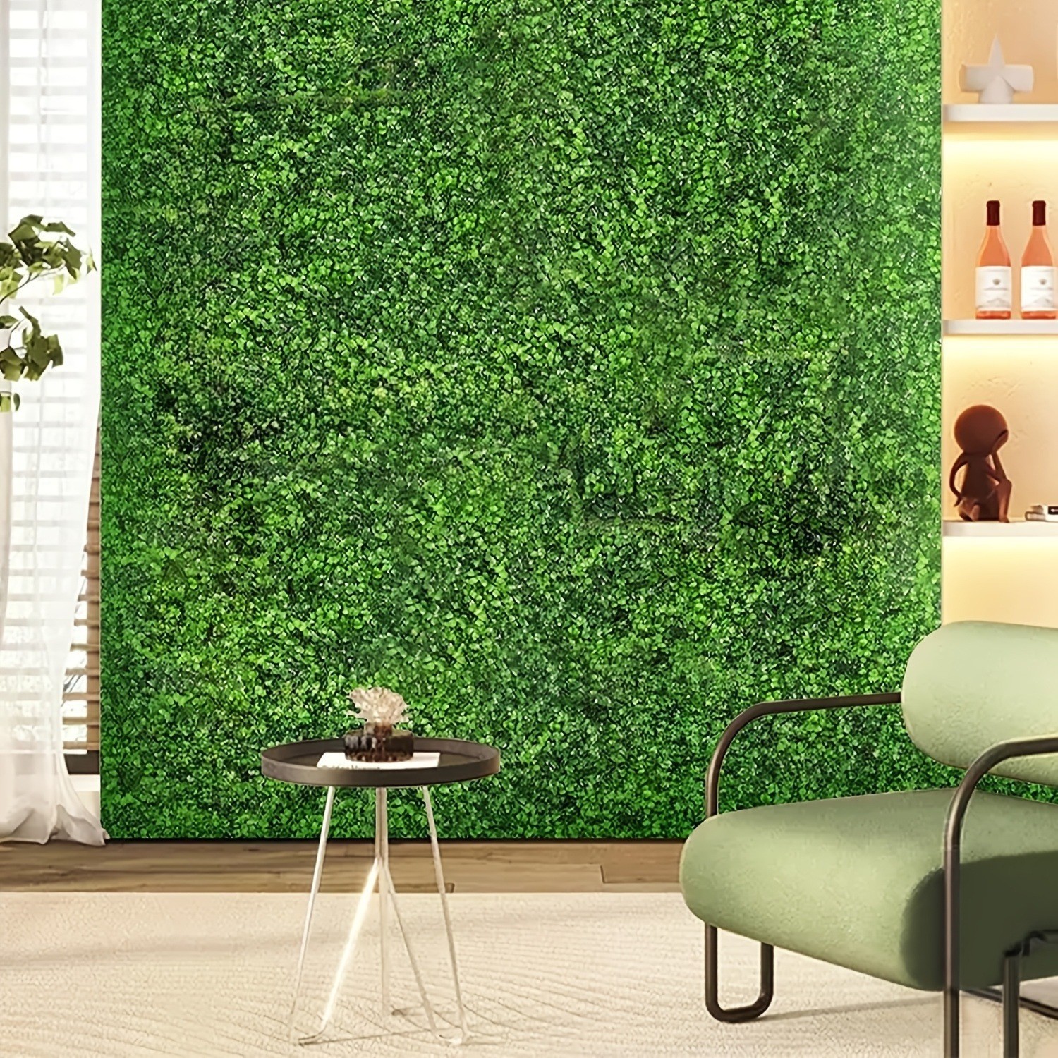 24×16 inch artificial wall grass decoration,12 pieces of yew wood board