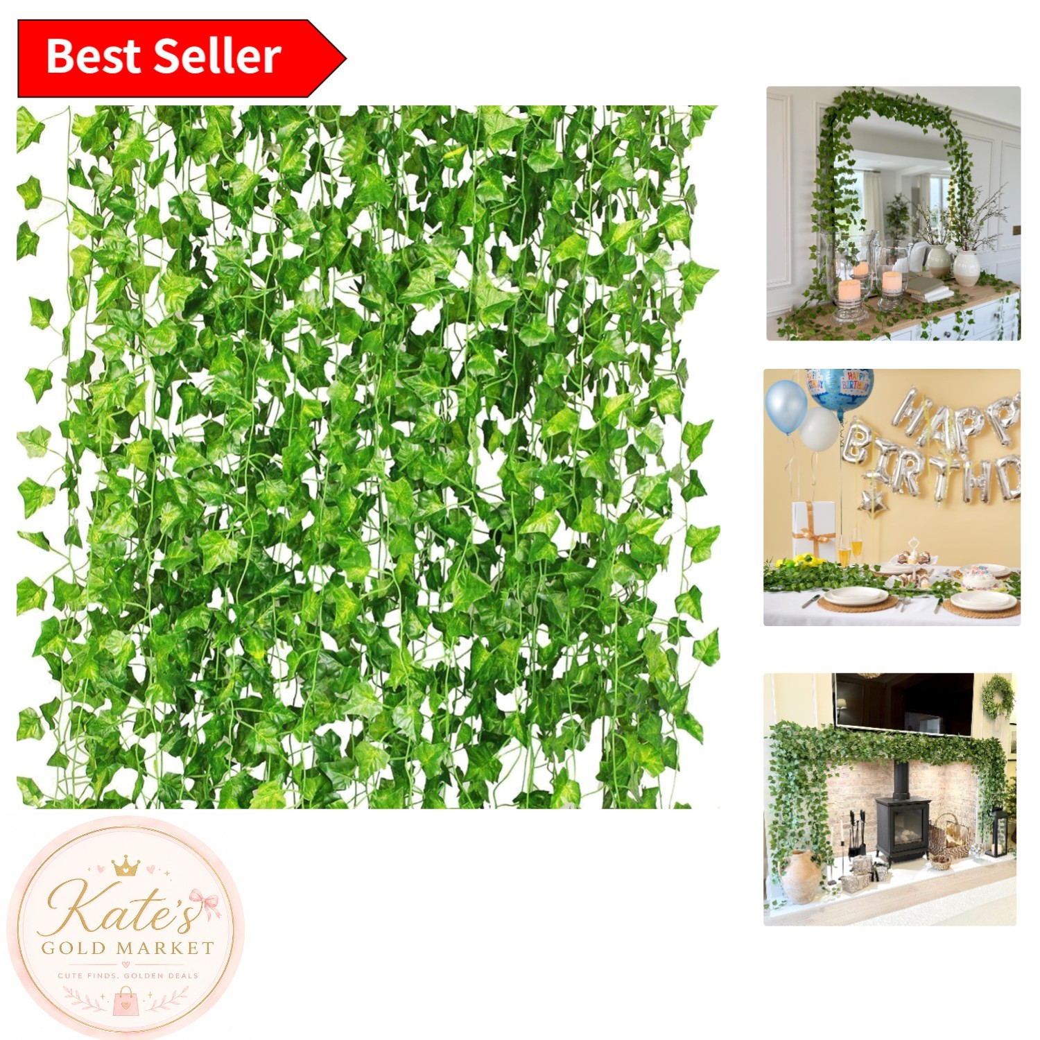 Durable and Elegant 84Ft Artificial Ivy Garland – 12-Piece Set for Any Occasion