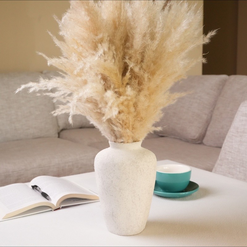 22″ Dried Pampas Grass Arrangement in Ceramic Vase Boho Home Decor Accent New