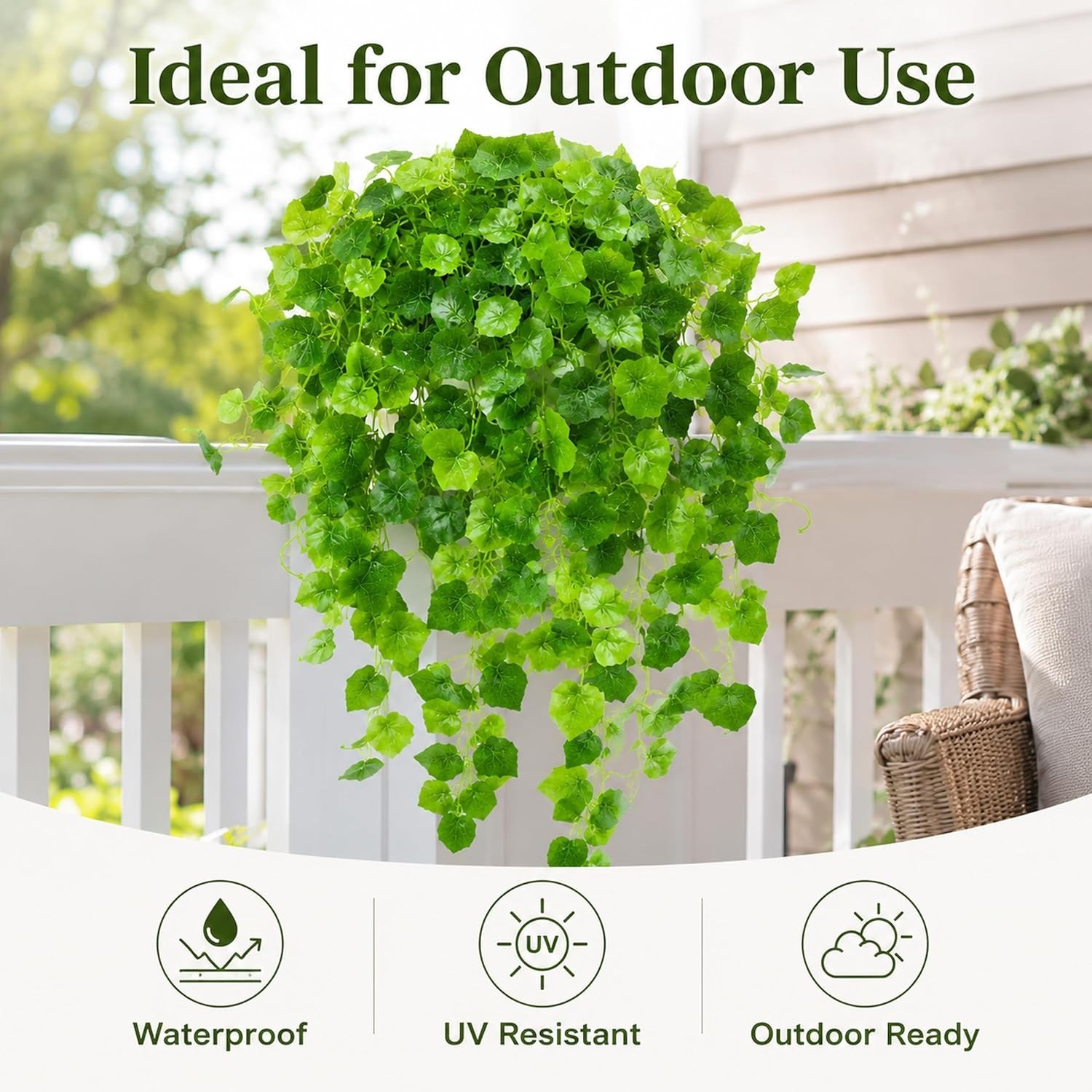 36″ Fake Pothos Hanging Plant in Pot, Artificial Hanging Plant with 168 Lush …
