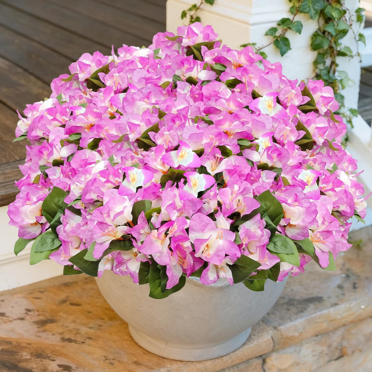 8 Bundles Artificial Flowers for Outdoors UV Resistant Fake Bougainvillea Sil…