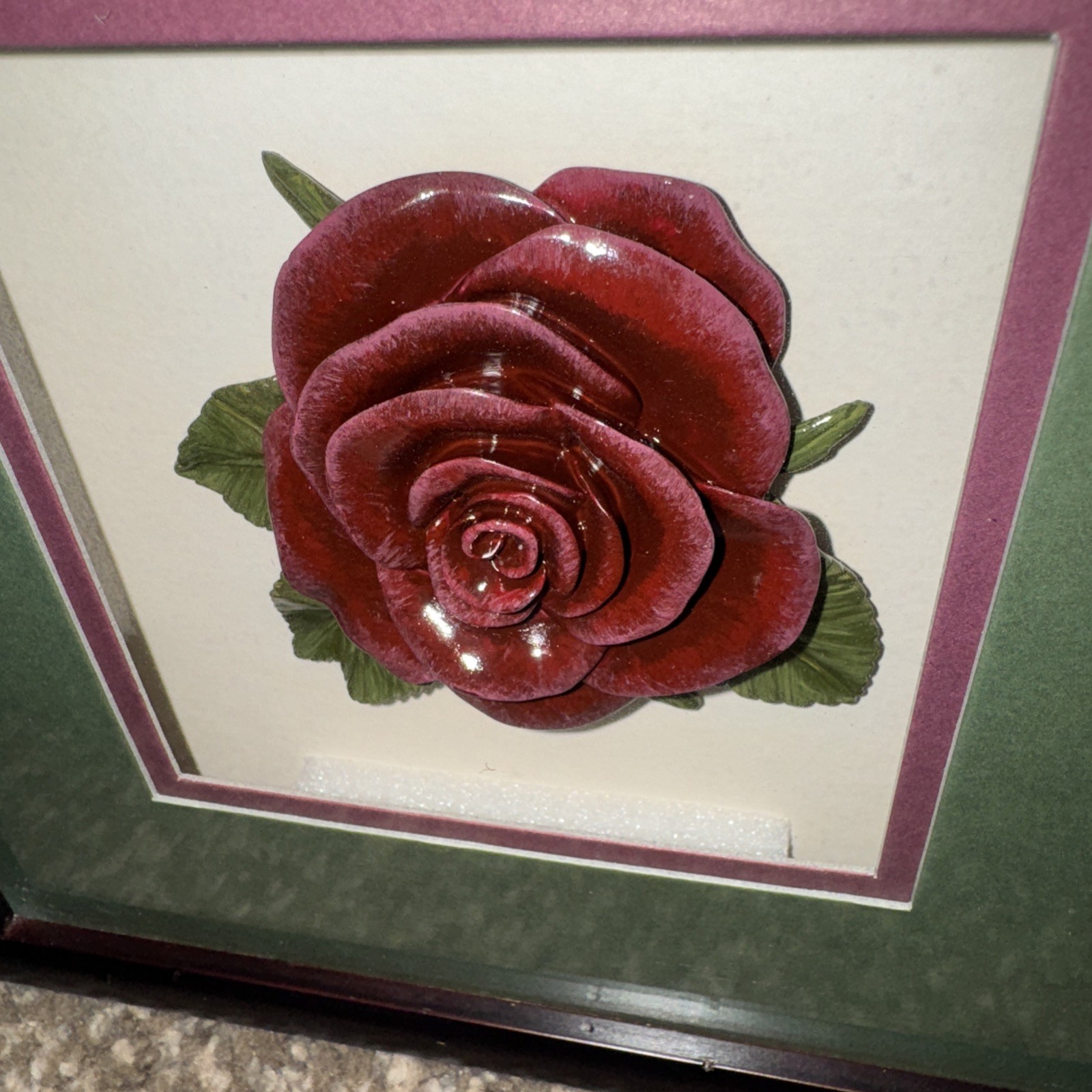 Bright Star Designs Porcelain Rose Shadow Box Wall Art Floral Decor