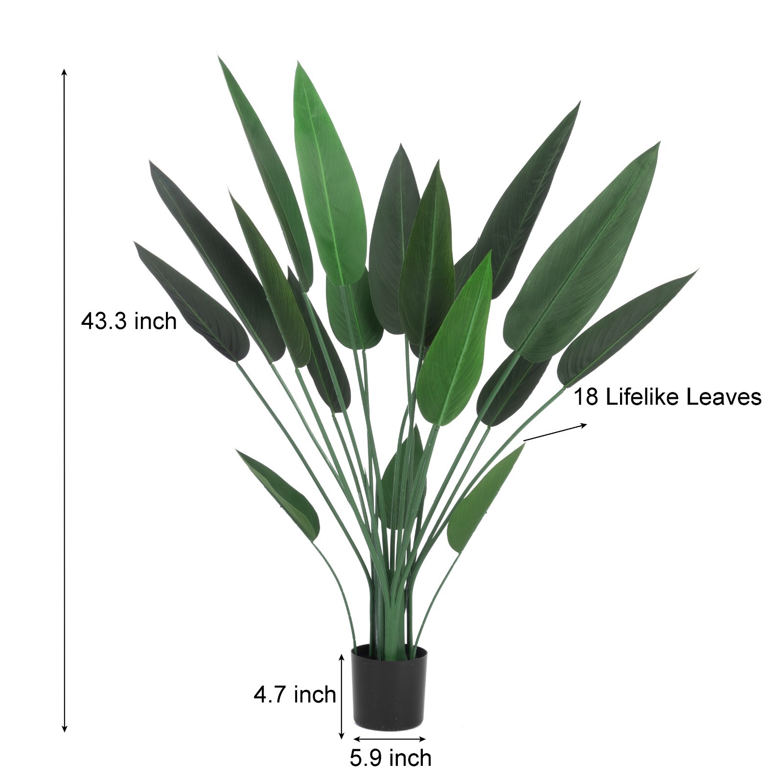 BALANBO Fake Plants Artificial Greenery Bird of Paradise Plastic Silk Lifelike