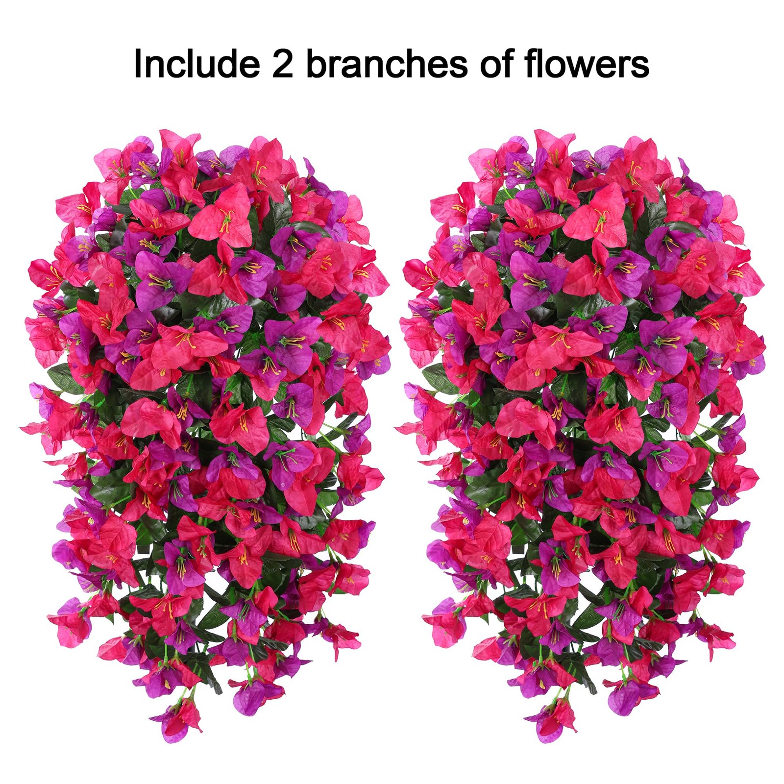 Bougainvillea Artificial Hanging Flowers Plants for Outdoors Decoration, 2pcs…