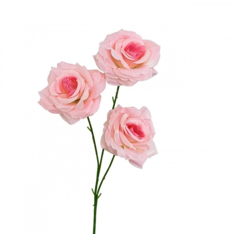 6Pcs Silk Artificial Roses Faux Flowers Pink Blue Purple for Wedding Home Decor