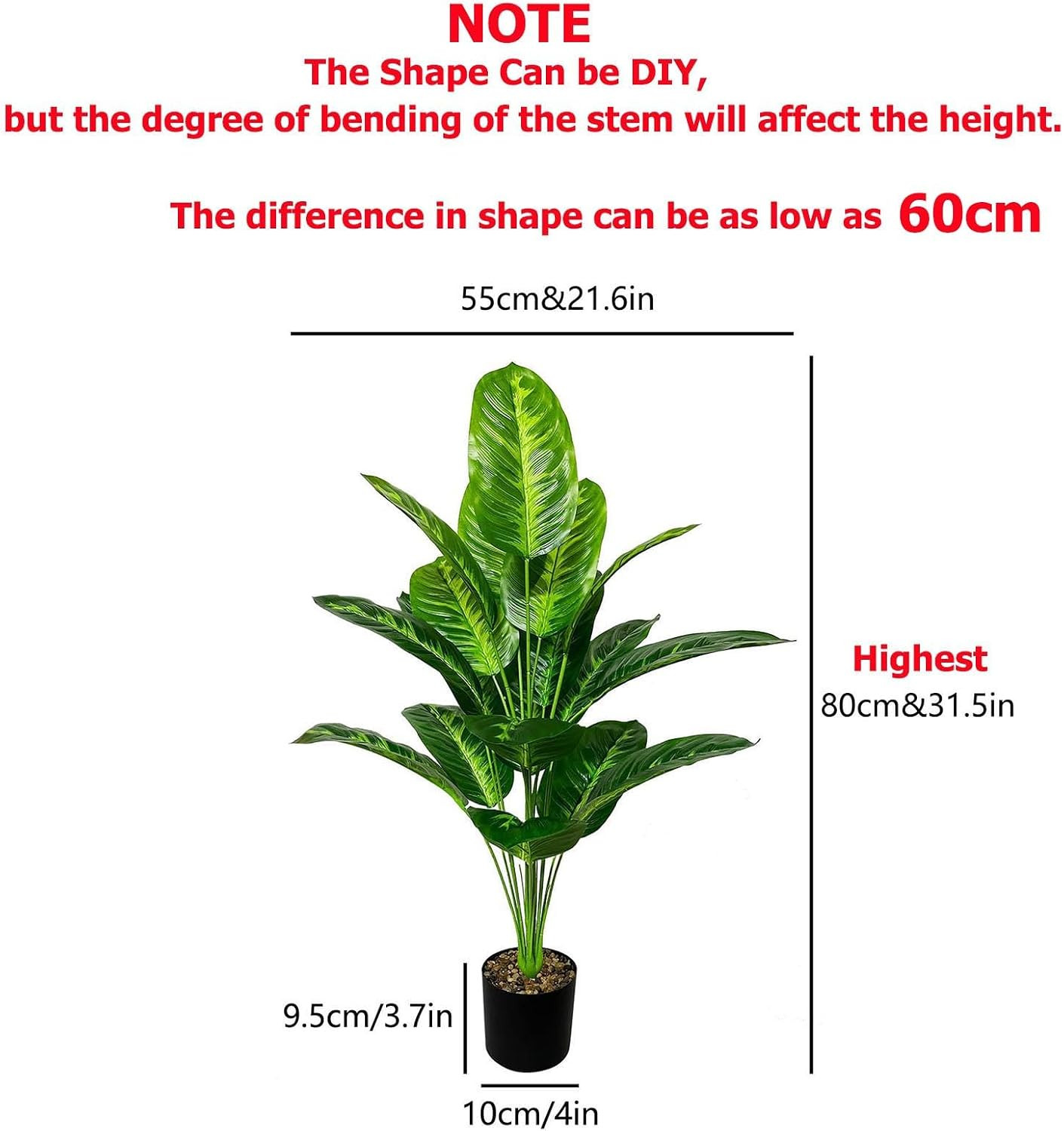 Artificial Plants in Pots Large Fake Tree Floor Faux Tropical Plants Decorative