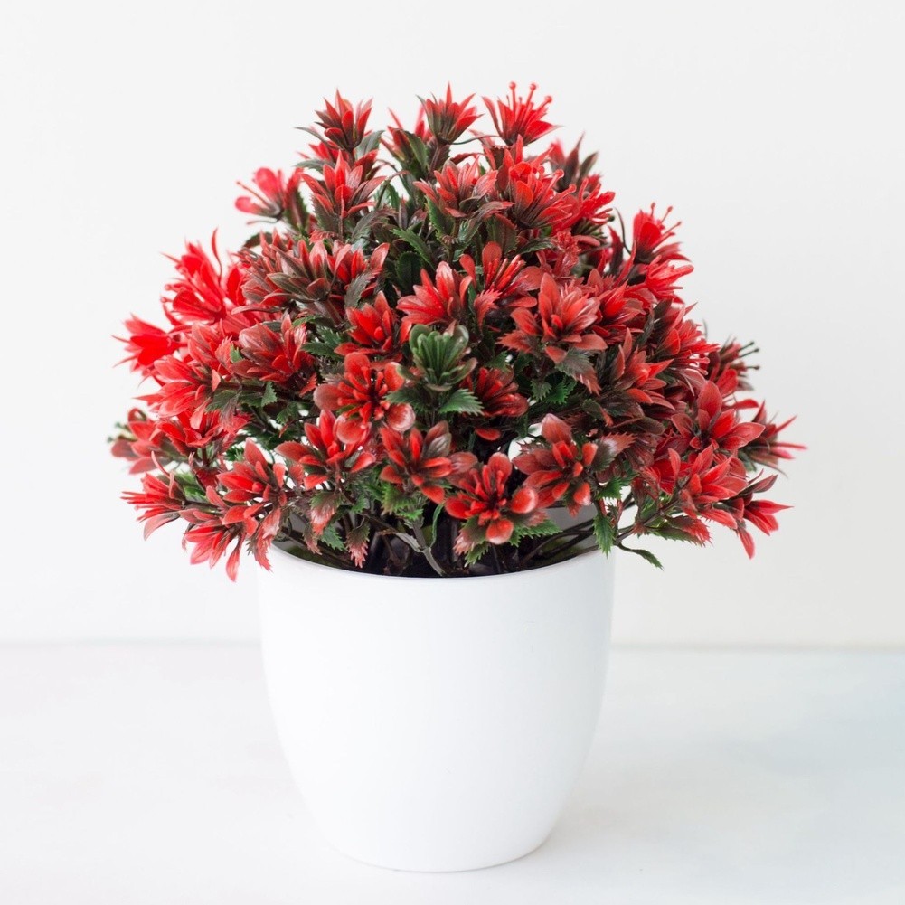 Lifelike Faux Potted Flowers Silk Plant for Hotel Lobby Reception Styles