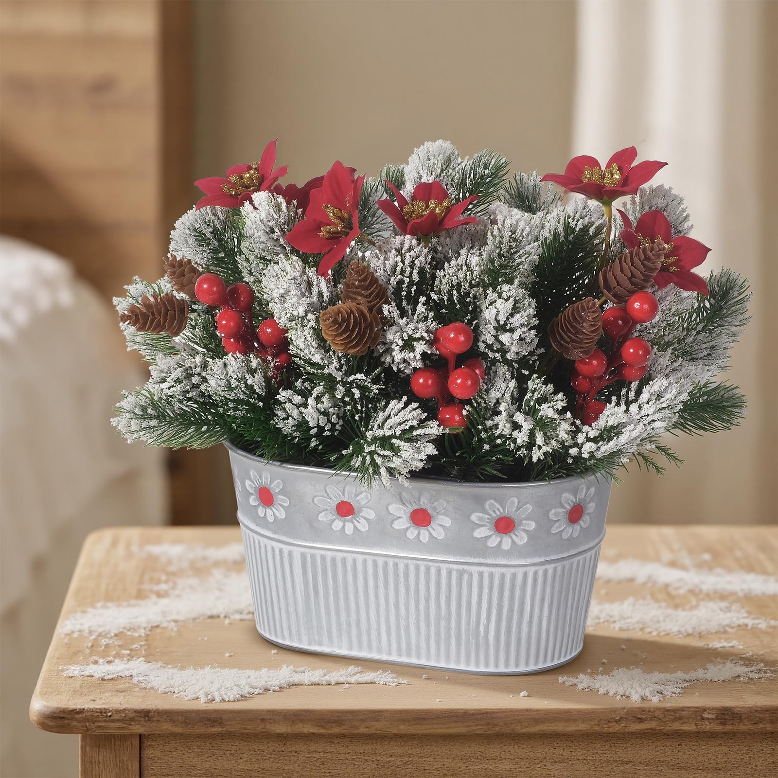 Christmas Centerpiece Table Decorations Artificial Norfolk Pine Branches