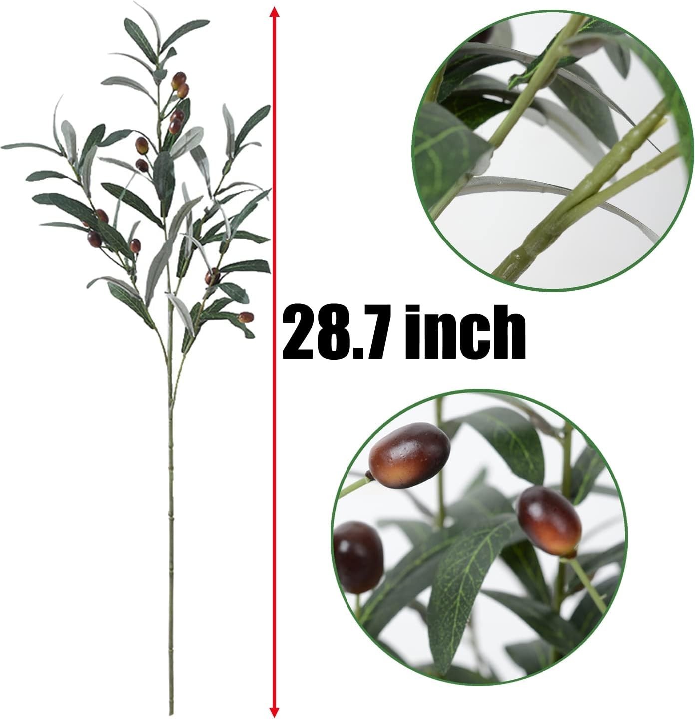 Versatile Artificial Olive Branches for Wedding & Home Decor – 28.7 inches
