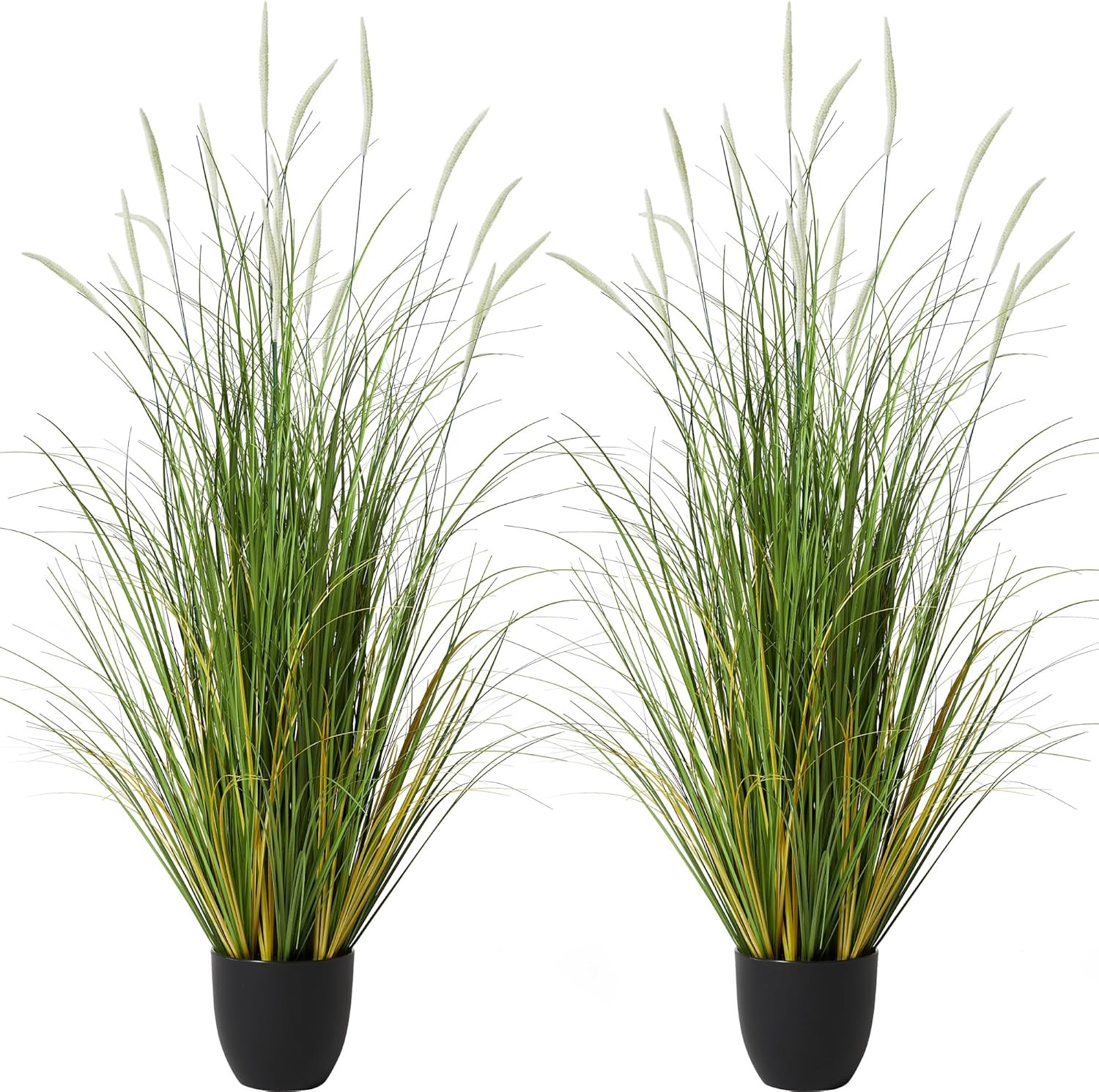 4Ft 2-Pack Faux Cattail Grass for Home, Office, Wedding Decor, Housewarming Gift