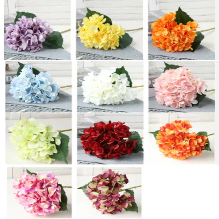 5 pcs Hydrangea Artificial 18″ Royal Real Touch Hydrangea Heads with Stems