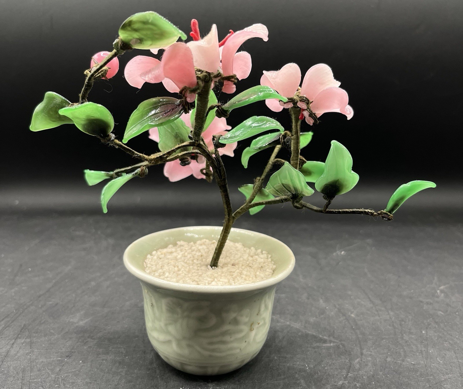 Vintage Bonsai Cherry Blossom Tree 7”