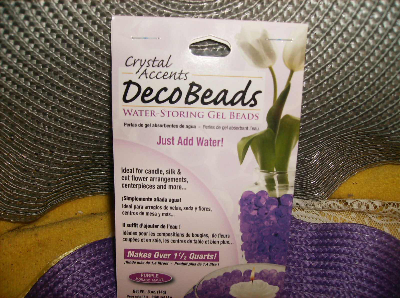 NEW PURPLE GEL WATER BEADS FILLER DECOR FOR VASES 1-1/2 QT REUSABLE