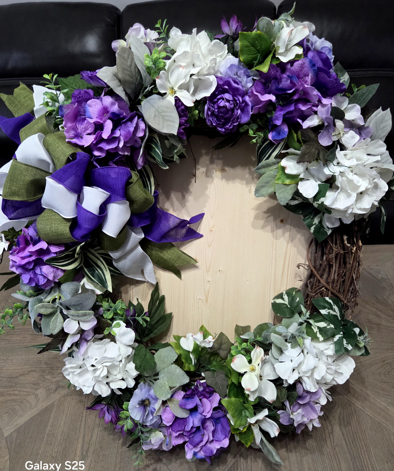 Blue and White “Bless Your Heart” Wreath