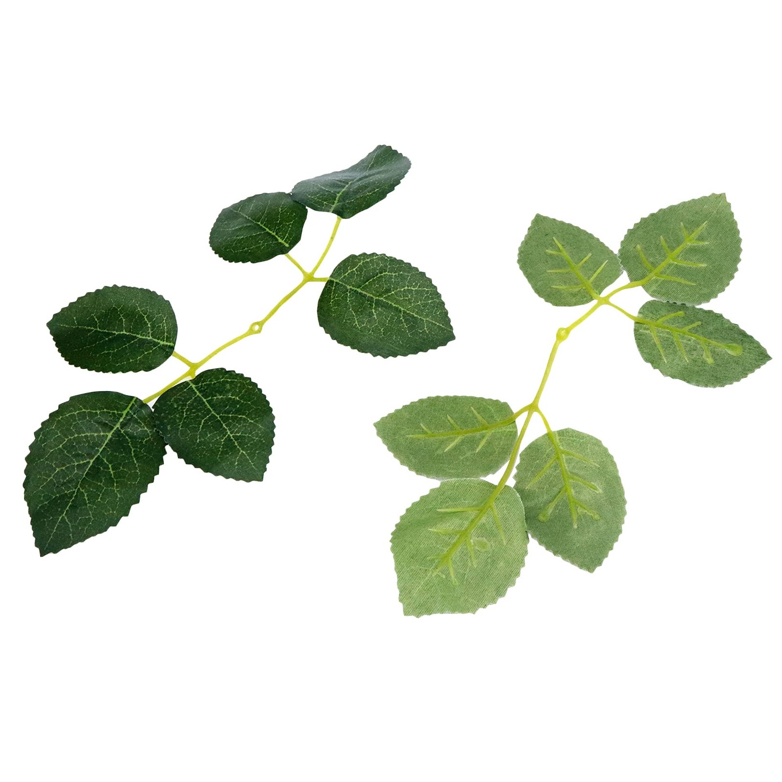 30PCS Bulk Artificial Green Rose Leaves Fake Plant Leaf Silk Greenery Fake Ro…