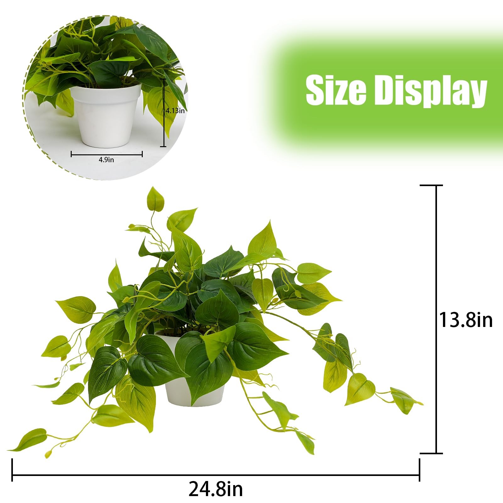 Best alyptus Fake Pothos Hanging Plants Set of 2 Faux Ivy Vines Realistic Silk