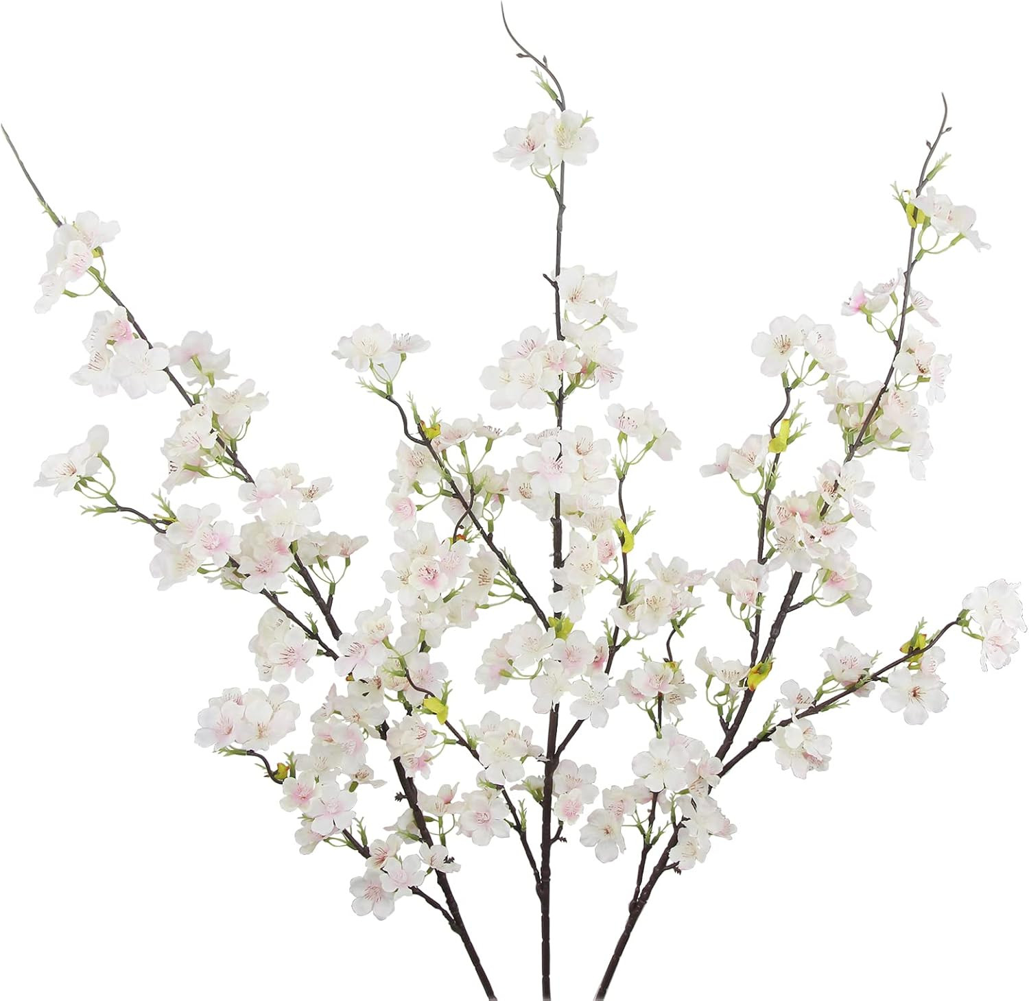 3 Pcs Artificial Cherry Blossom Flower Pink Silk Peach Flowers Bulk Plum Blossom