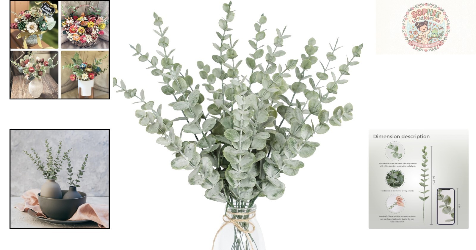 Elegant Artificial Eucalyptus Leaves Stems – Maintenance-Free Decor Solution