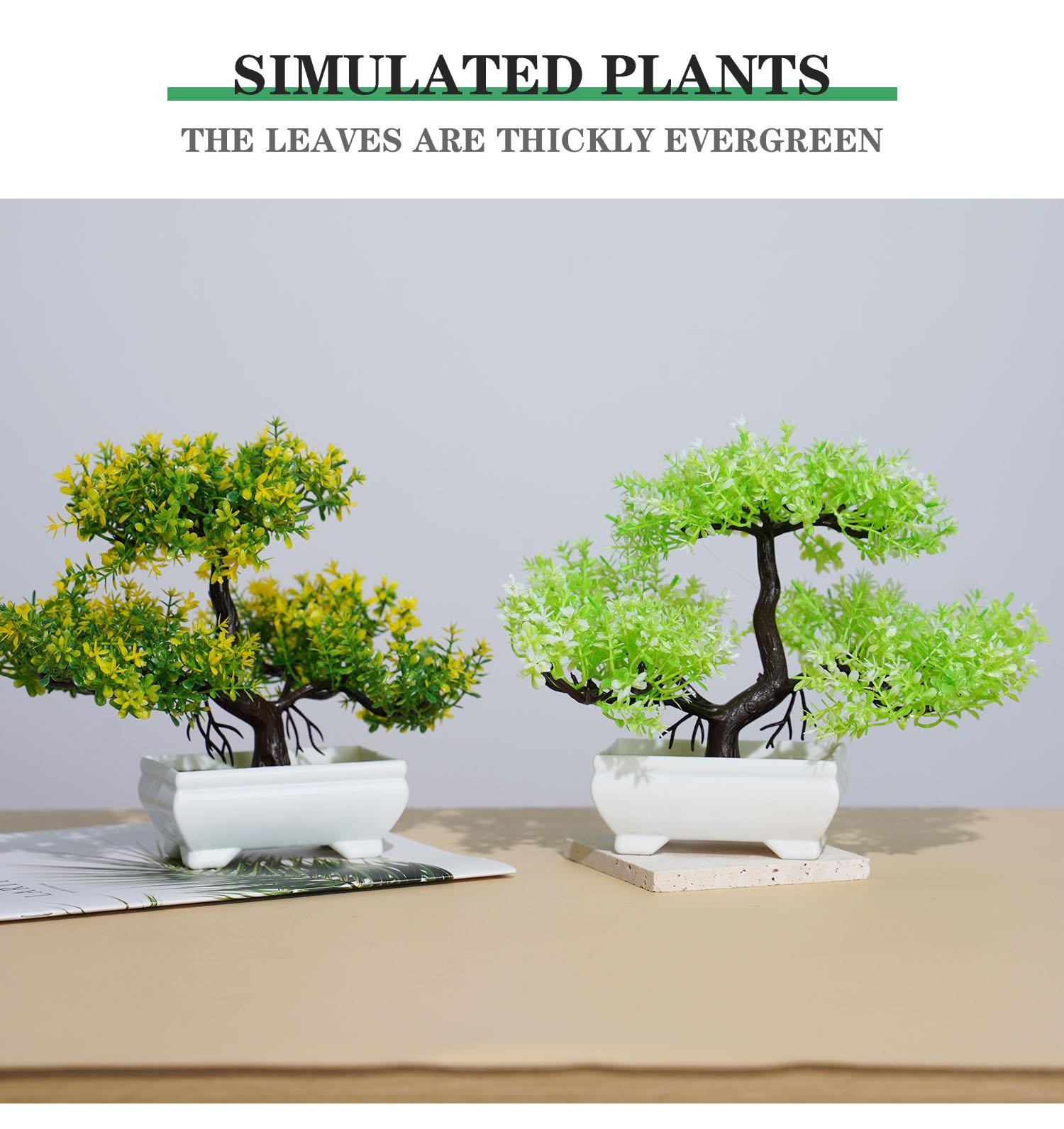 Artificial Bonsai Tree Potted Plant Fake Flowers Home Garden Hotel Table Decor