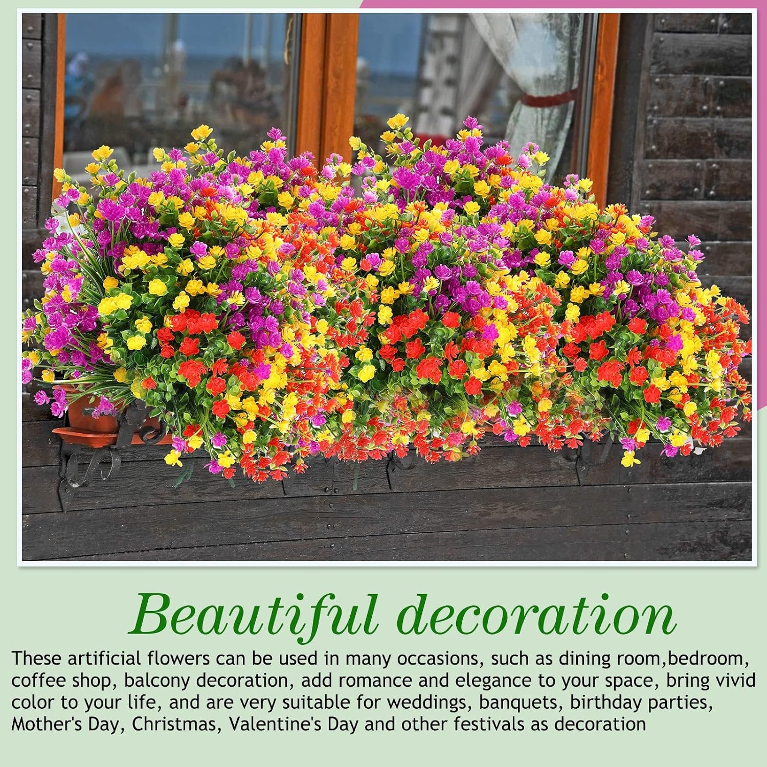 36 UV Resistant Artificial Flower Bundles for Vibrant Outdoor Decor