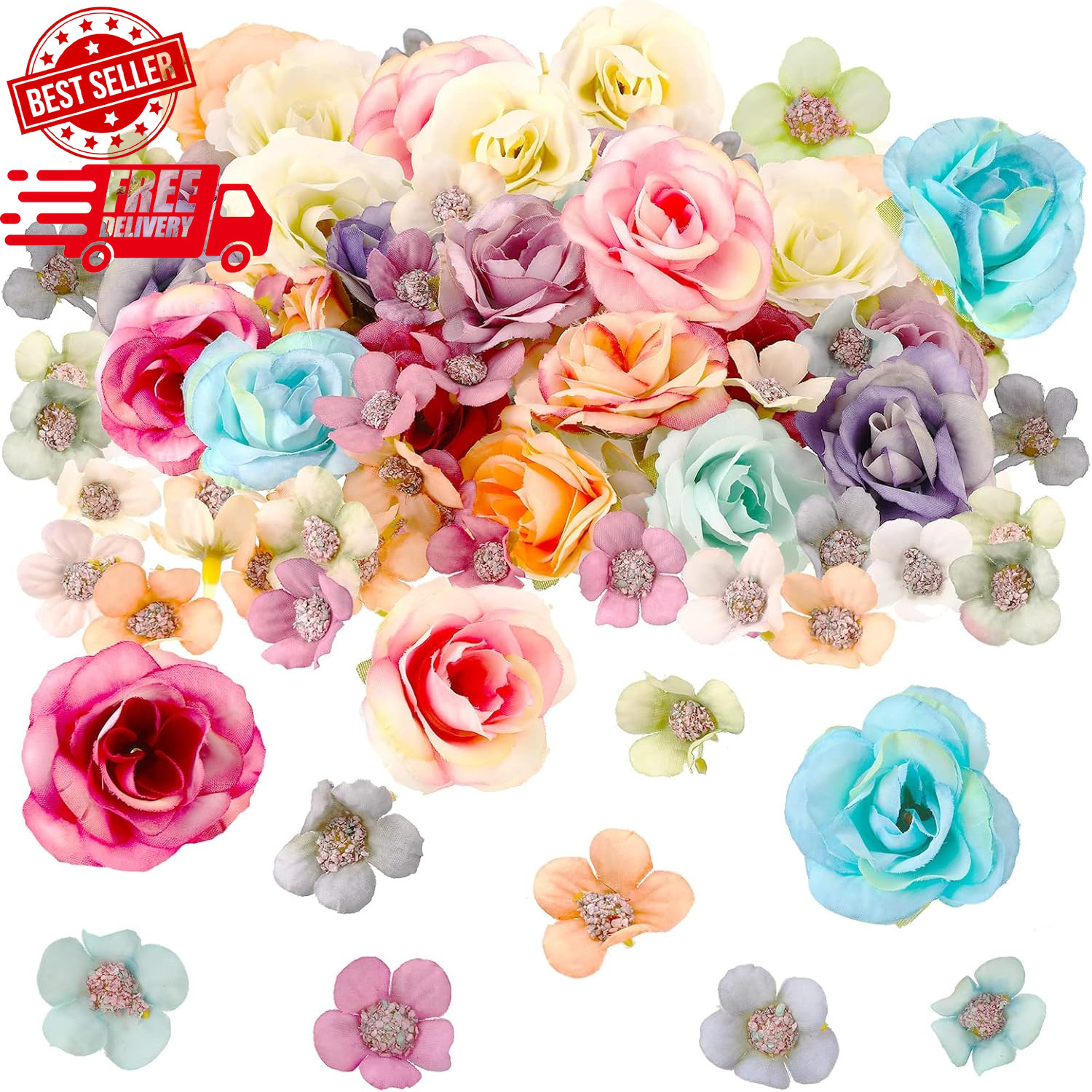174 Pcs Fake Mini Flowers for Crafts Small Silk Artificial Fabric Flowers Bul…