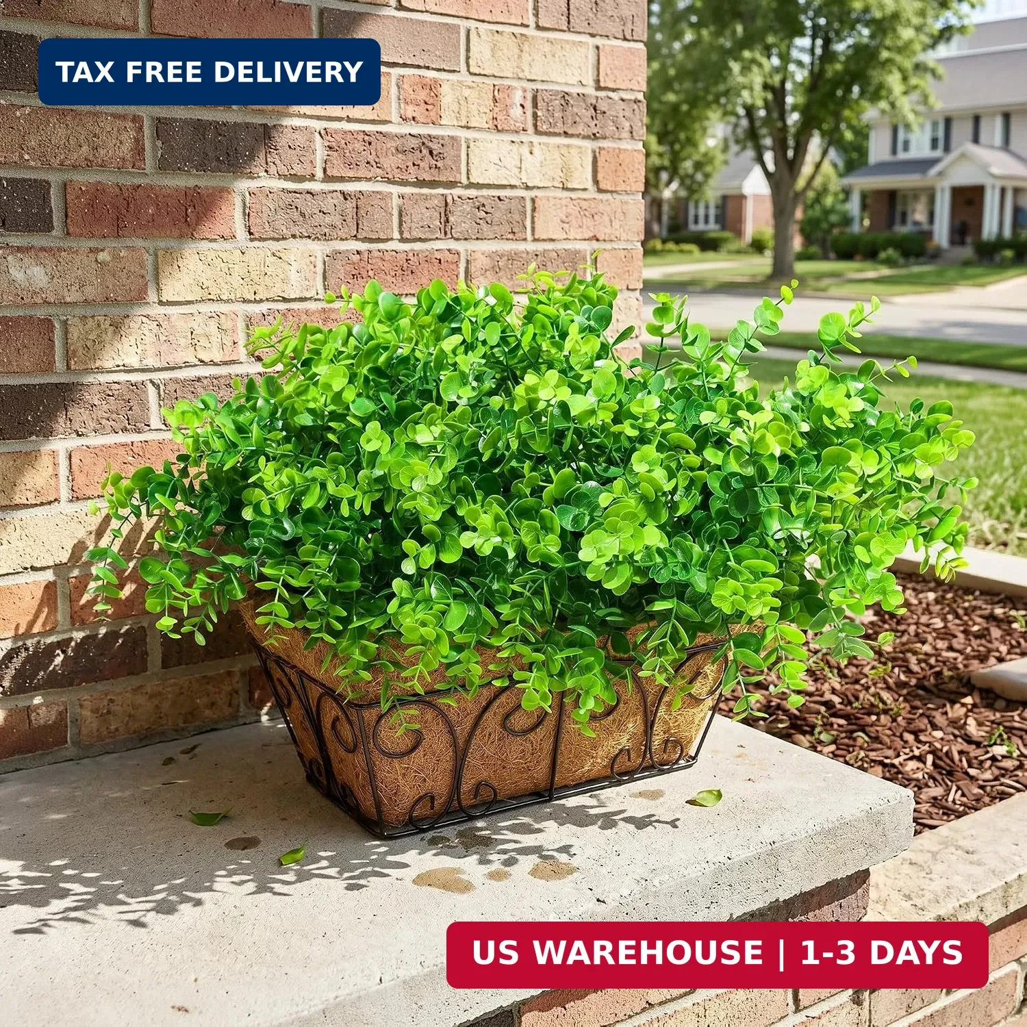 Artificial Faux Outdoor Plants for Spring Summer Decoration, 12 Bundles Fake Pla