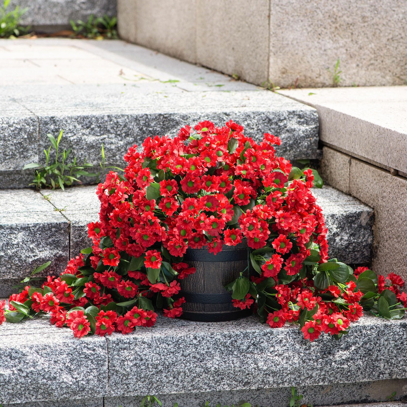 INXUGAO Artificial Fake Hanging Flowers Plants for Outdoor Summer Decoration,…